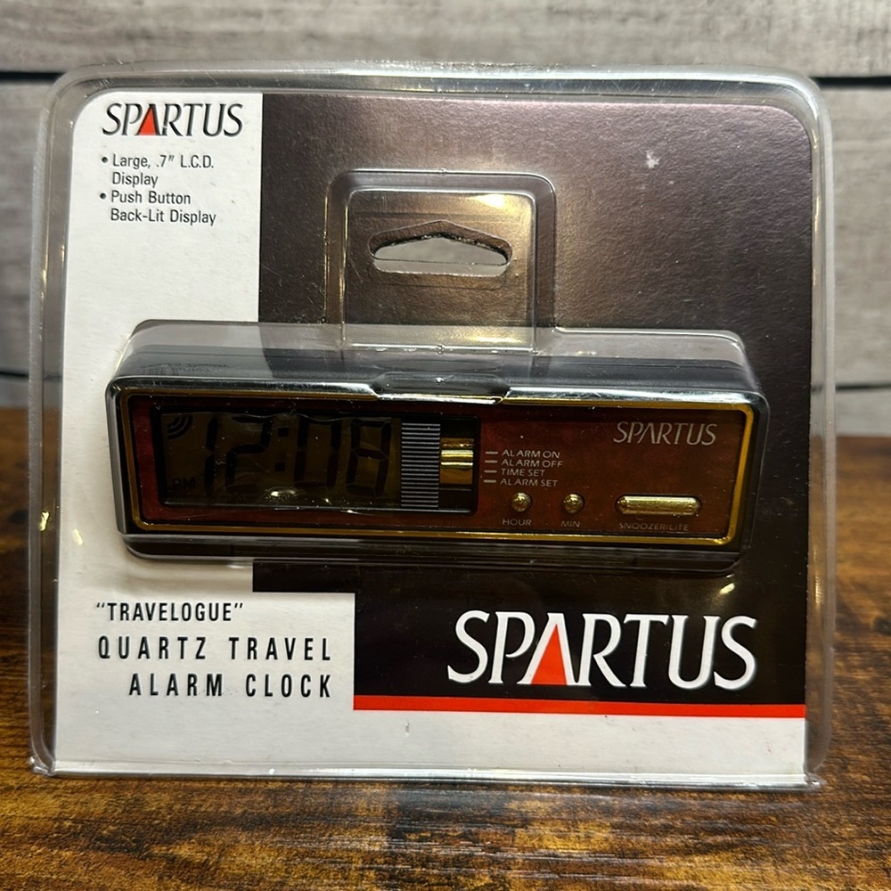 NEW Spartus Travelogue Quartz Travel Alarm Clock‎